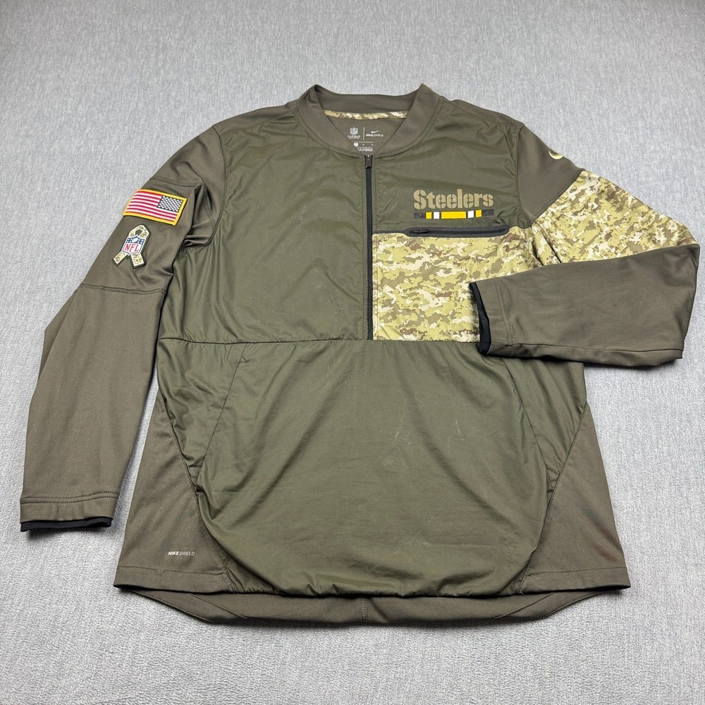 Pittsburgh Steelers Hybrid Jacket Mens Large Green Nike Salute‎ To Service USA